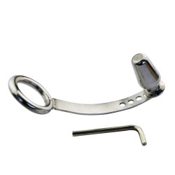 cock ring with adjustable attached steel butt plug