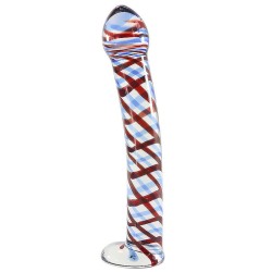 lattice pattern glass dildo